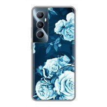 Чехлы (ART) Цветы на Realme C65 (VPrint) (Голубые Бутоны)