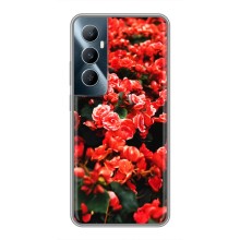 Чехлы с Цветами для Realme C65 (VPrint) (Цветы красные)