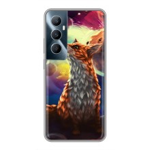 Чехлы с картинкой Лисички для Realme C65 (VPrint) (Лисица в космосе)