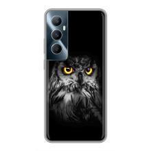 Чохли з принтом СОВИ для Realme C65 – Сова на чорному