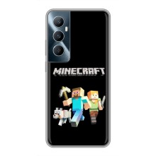 Чехол Майнкрафт на Realme C65 (AlphaPrint) Minecraft (герои Minecraft)