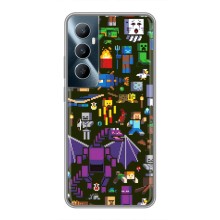 Чехол Майнкрафт на Realme C65 (AlphaPrint) Minecraft (Коллаж Майнкрафт)