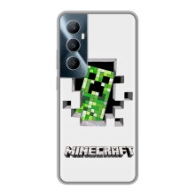 Чехол Майнкрафт на Realme C65 (AlphaPrint) Minecraft (крипер Майнкрафт)