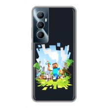Чехол Майнкрафт на Realme C65 (AlphaPrint) Minecraft (персонажи Minecraft)
