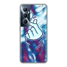 Чехол с принтом для Realme C65 (AlphaPrint - Знак сердечка)