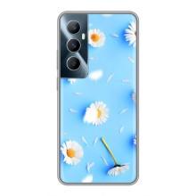 Чохол з Квітами для Realme C65 (ромашки на блакитному)