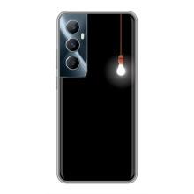 Чохол з картинками на чорному фоні для Realme C65 – Лампочка