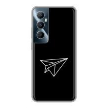 Чохол з картинками на чорному фоні для Realme C65 – Літак