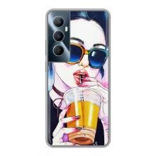 Чехол с картинкой Модные Девчонки Realme C65 – Девушка с коктейлем