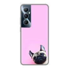 Бампер для Realme C65 с картинкой "Песики" – Собака на розовом