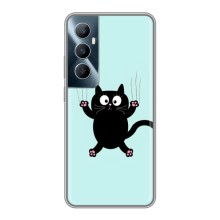 Чехол с принтом для Realme C65 (AlphaPrint) Модные коты (Падающий кот)