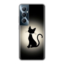 Чехол с принтом для Realme C65 (AlphaPrint) Модные коты (Силуэт котика)
