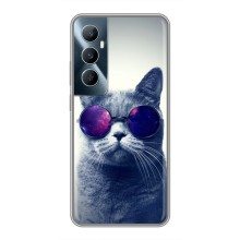 Чехол с принтом для Realme C65 (AlphaPrint) Модные коты (Стильный кот)