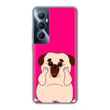 Чехол (ТПУ) Милые собачки для Realme C65 – Веселый Мопсик