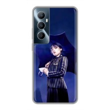 Чехлы Венсдей на Realme C65 Уэнсдей (AlphaPrint) (Уэнздей с зонтом)