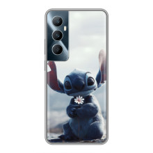 Чехол с рисунком Стич для Realme C65 – Стич с цветочком