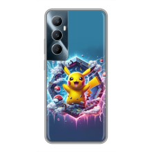 Чехол с Пикачу на Realme C65 (Лого Пикачу)