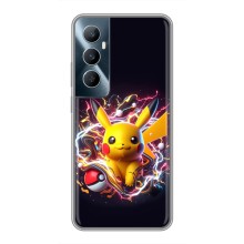 Чехол с Пикачу на Realme C65 (Пикачу с мячом)