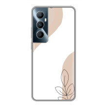 Силконовий чохол з принтом в квітах на Realme C65 (Нюдовий дизайн)