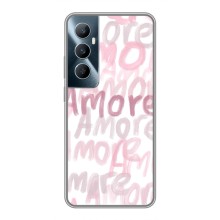 Чехол с розовым рисунком для Realme C65 (Любовь)
