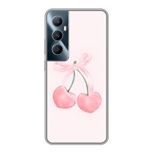 Чехол с розовым рисунком для Realme C65 (Розовые вишни)