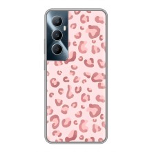 Чехол с розовым рисунком для Realme C65 (Розовый леопард)