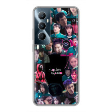 Чехол Гра в кальмара для Realme C65 – Коллаж игры кальмара