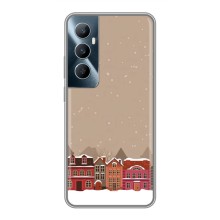 Новогодние, Праздничные Чехлы для Realme C65 - 2024 год (Зимний город)