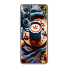 Чехол с уникальным дизайном «Осень с кофе» для Realme C65 – Кофе и тыквы