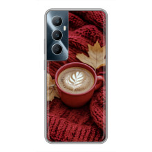 Чехол с уникальным дизайном «Осень с кофе» для Realme C65 – Кофе на пледе