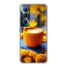 Чехол с уникальным дизайном «Осень с кофе» для Realme C65 – Кофе с жёлтым