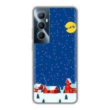 Силиконовый бампер на рождество для Realme C65 – Город в снегу