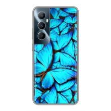 Силиконовый бампер с картинкой животных для Realme C65 (Крылья бабочек)