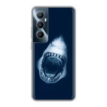 Силиконовый бампер с картинкой животных для Realme C65 (Пасть Акулы)