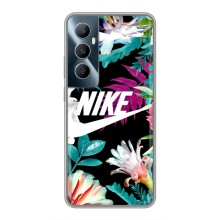 Силиконовый Чехол на Realme C65 с картинкой Nike (Цветочный Nike)