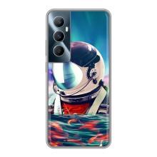 Силиконовый Чехол с принтом "Космонавты" на Realme C65 – Космонавт в воде