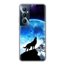 Защитные чехлы для Реалми С65 (AlphaPrint) (ХИТ продаж) ВОЛК (Волк на луну)
