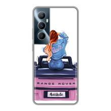 Силиконовый Чехол на Realme C65 с картинкой Стильных Девушек – Девушка на машине