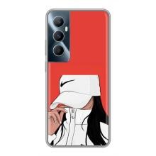 Силиконовый Чехол на Realme C65 с картинкой Стильных Девушек – Девушка Nike