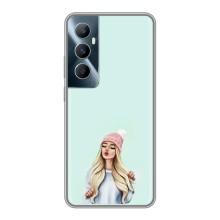 Силиконовый Чехол на Realme C65 с картинкой Стильных Девушек – В шапке
