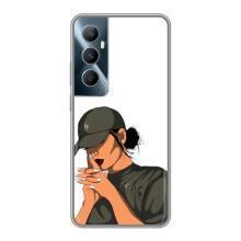 Силиконовый Чехол на Realme C65 с картинкой Стильных Девушек – В зеленом