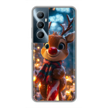 Яркий чехол для Realme C65 с Зимними Оленятами – Олень в шарфе