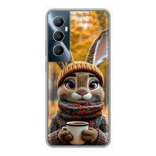 Печатный чехол «Зверята с кофе» для Realme C65 – Зайчик с кофе