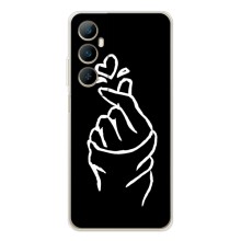 Чехлы (Знак сердечка) на Realme C66 – Сердце на черном