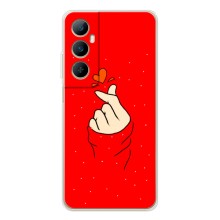 Чехлы (Знак сердечка) на Realme C66 – Сердце на красном