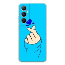 Чехлы (Знак сердечка) на Realme C66 – Сердце на синем