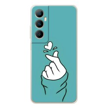 Чехлы (Знак сердечка) на Realme C66 – Сердечко на бирюзовом