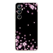 Чехол для Реалми С66 - с принтом (Дизайнерские) (AlphaPrint) (Цветочки маленькие)