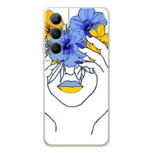 Чехол на Realme C66 Украинский дизайн (Украинка на всю голову)