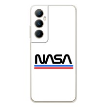 Силиконовый бампер с принтом "Наса" на Realme C66 – NASA на белом фоне